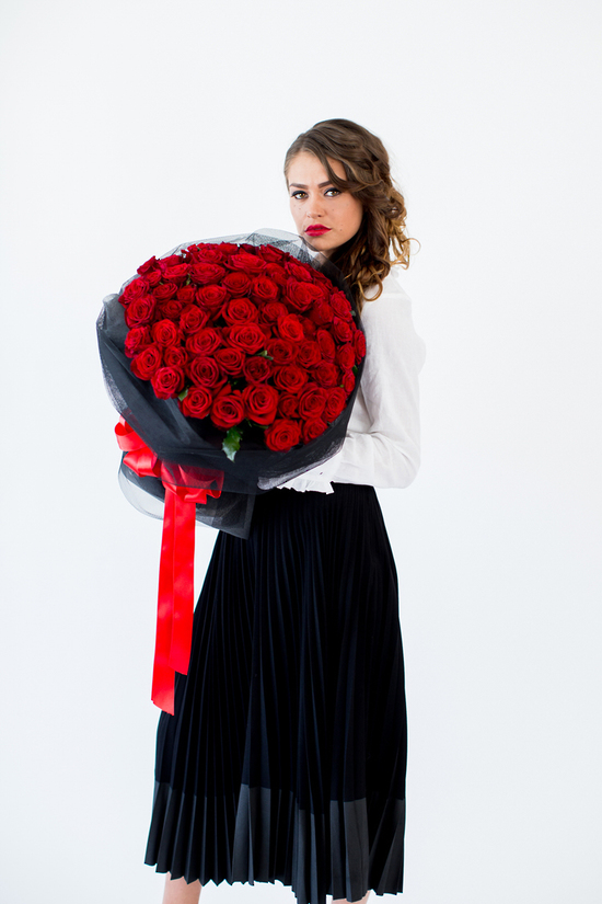 99 Scarlet Red Roses - Tomuri & Co. Floral Designs