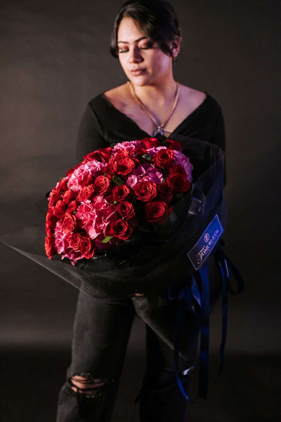 Four Dozen Cherry Red Roses